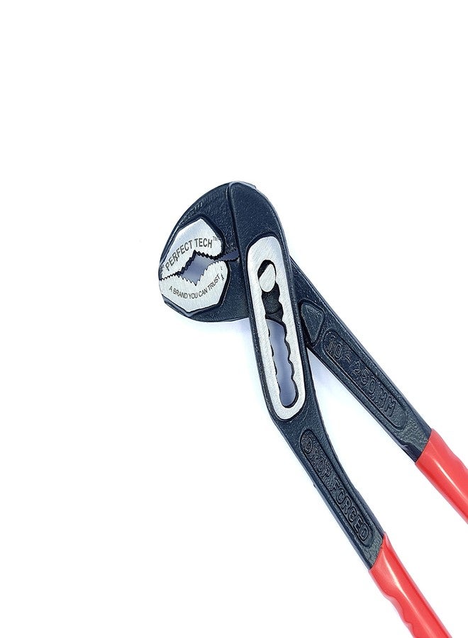 PERFECT TECH 10 Inch Water Pump Plier | Sturdy Insulated Steel Groove Plier/Monkey Plier/Slip Joint/Drop Forged | Box Type Rubber Grip | Heavy Duty Build | Strong Jaw Force | Original Long Lasting - Image 4